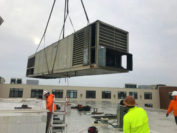 THE OLD ROOFTOP UNIT IS REMOVED!