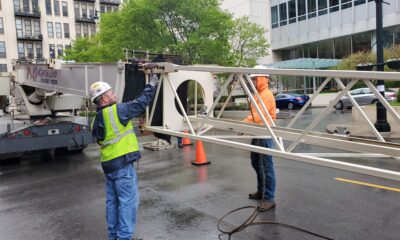 TSC helps prep the crane. TSC helps prep the crane.