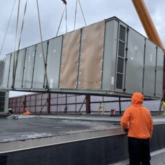 Unit 1 is almost in place.
