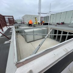 The opening is prepped for new unit 2