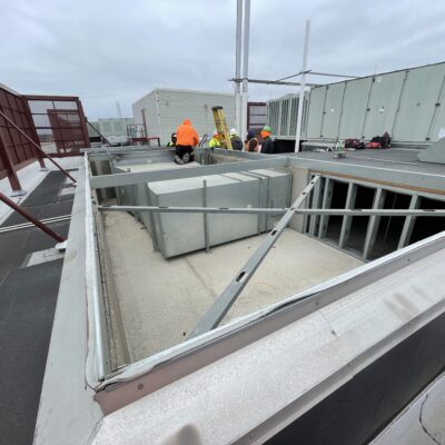 The opening is prepped for new unit 2