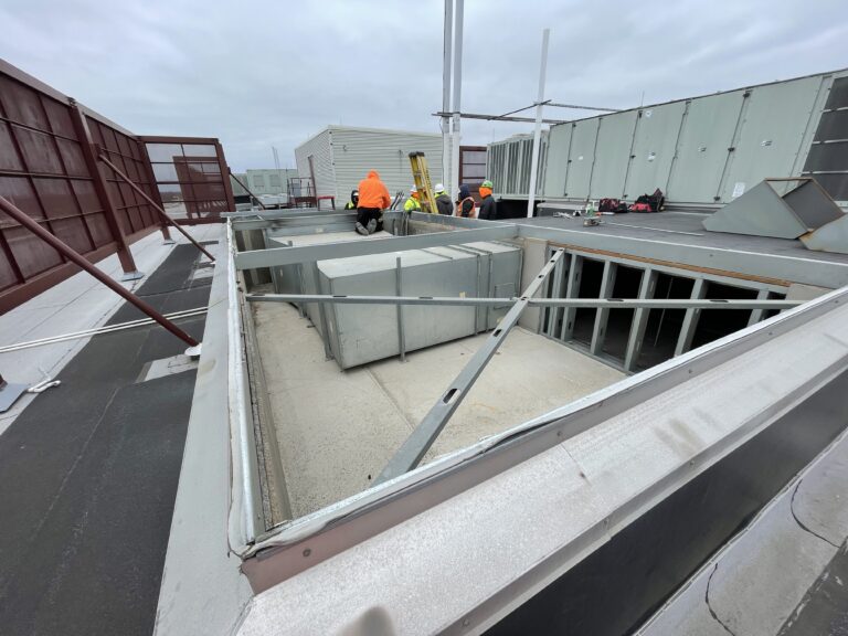 The opening is prepped for new unit 2