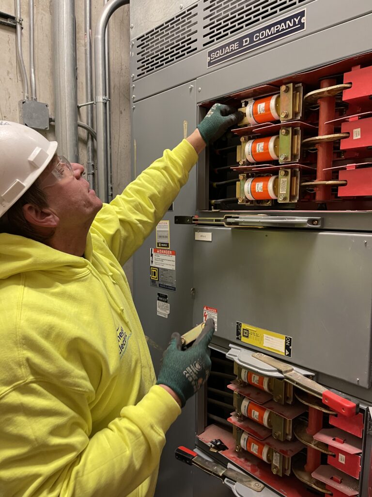 Omega installs new fuses and restores power!