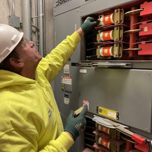Omega installs new fuses and restores power!